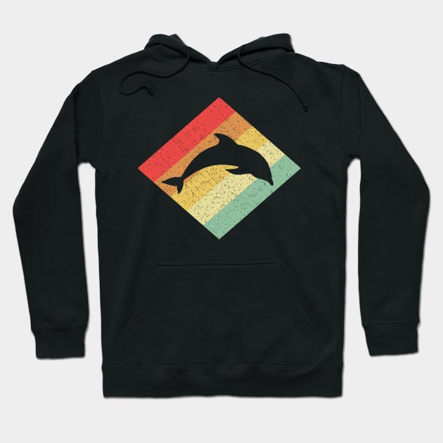 Retro Vintage 80s Dolphin Gift For Dolphin Lovers Hoodie by OceanRadar